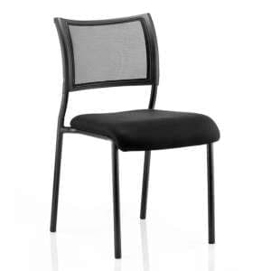 Brunswick Black Frame Office Visitor Chair In Black No Arms - UK