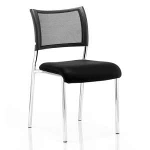 Brunswick Chrome Frame Office Visitor Chair In Black No Arms - UK