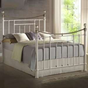 Brunt Metal Double Bed In Cream - UK