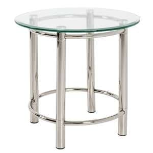 Buckeye Round Clear Glass Side Table With Chrome Legs - UK