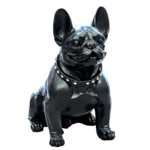 Bulldog Poly Sculpture In Matt Black