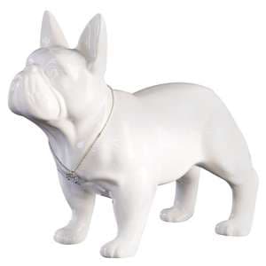 Bully Ceramic Dog Sculpture In White
