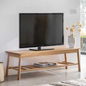 Burbank Rectangular Wooden TV Stand In Oak - UK