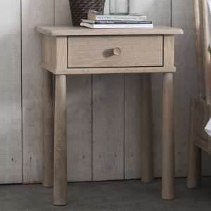 Burbank Wooden Bedside Cabinet With 1 Drawer In Oak - UK