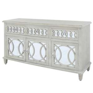 Burley Mirrored Sideboard With 3 Doors 3 Drawers In Natural - UK