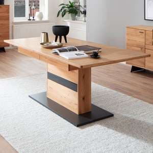 Bursa Extending Wooden Dining Table In Planked Oak