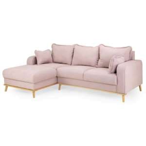 Buxton Fabric Left Hand Corner Sofa In Pink - UK