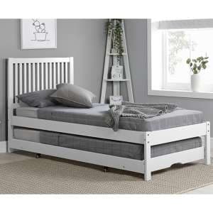 Buxton Rubberwood Single Bed With Guest Bed In White