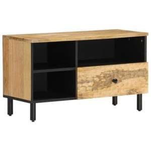 Buxton Wooden TV Stand With 3 Shelves In Natural - UK