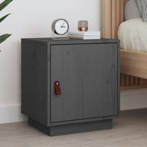 Byrne Pinewood Bedside Cabinet With 1 Door In Grey - UK