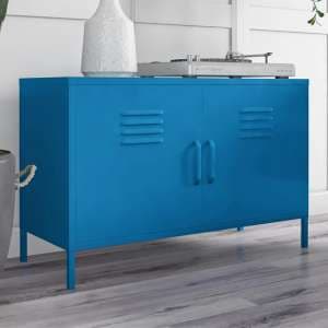 Cribbs Locker Metal Accent Cabinet With 2 Doors In Blue