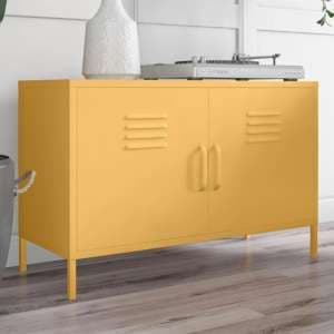 Cribbs Locker Metal Accent Cabinet With 2 Doors In Yellow