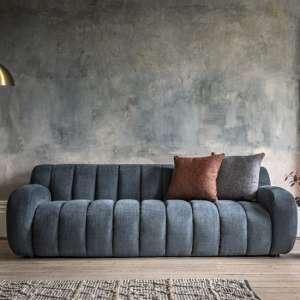 Caen Fabric 3 Seater Sofa In Blue - UK