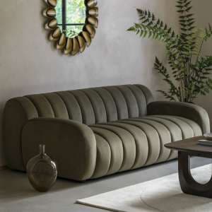 Caen Fabric 3 Seater Sofa In Moss Green - UK