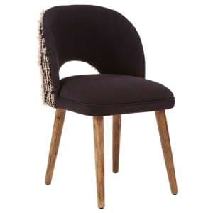 Cafenos Moroccan Fabric Bedroom Chair With Oak Legs In Black - UK