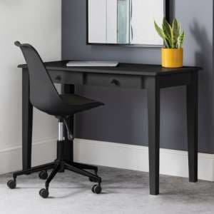 Cailyn Wooden Laptop Desk In Black With Edolie Black Chair - UK