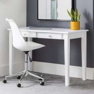 Cailyn Wooden Laptop Desk In White With Edolie White Chair - UK