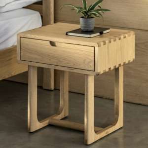 Cairo Wooden Bedside Cabinet With 1 Drawer In Natural - UK