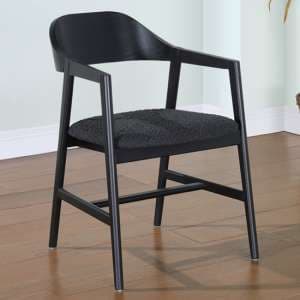Cairo Wooden Carver Dining Chair In Black - UK