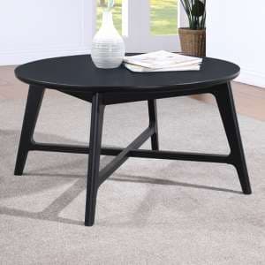 Cairo Wooden Coffee Table Round In Black - UK
