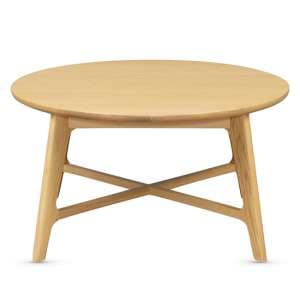 Cairo Wooden Coffee Table Round In Natural Oak - UK