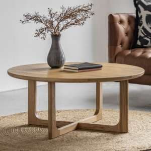 Cairo Wooden Coffee Table Round In Natural - UK