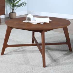 Cairo Wooden Coffee Table Round In Walnut - UK