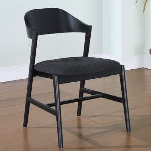 Cairo Wooden Dining Chair In Black - UK