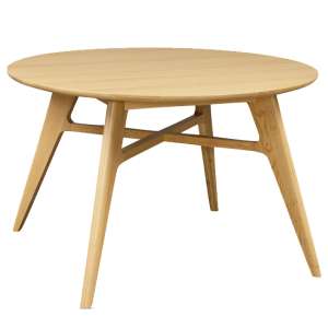 Cairo Wooden Dining Table Round In Natural Oak - UK
