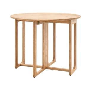 Cairo Wooden Folding Dining Table Round In Natural - UK