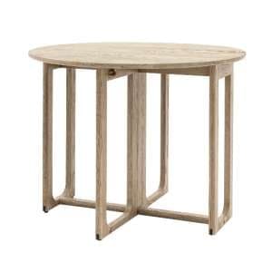 Cairo Wooden Folding Dining Table Round In Smoked Oak - UK