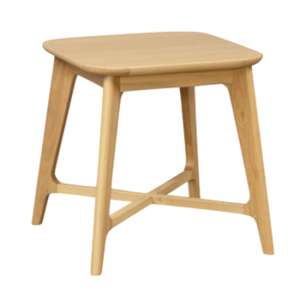 Cairo Wooden Lamp Table Square In Natural Oak - UK
