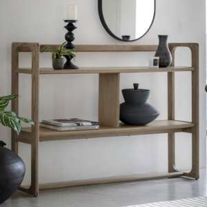 Cairo Wooden Open Display Unit With 3 Shelves In Smoked Oak - UK