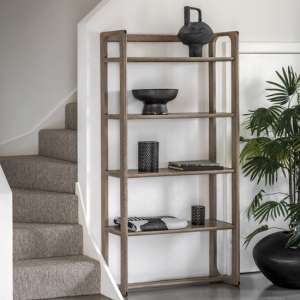 Cairo Wooden Open Display Unit With 4 Shelves In Smoked Oak - UK