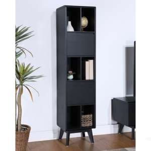 Cairo Wooden Single Bookcase In Black - UK
