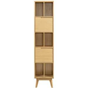Cairo Wooden Single Bookcase In Natural Oak - UK