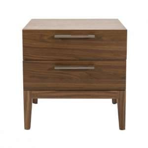 Cais Wooden Bedside Cabinet With 2 Drawers In Walnut - UK