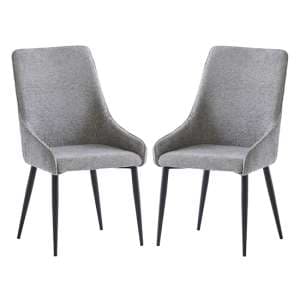 Cajsa Ash Fabric Dining Chairs In Pair - UK