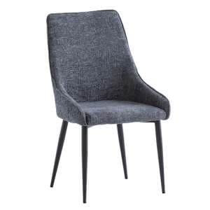 Cajsa Fabric Dining Chair In Deep Blue - UK