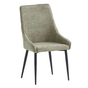 Cajsa Fabric Dining Chair In Olive - UK