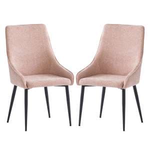 Cajsa Flamingo Fabric Dining Chairs In Pair - UK