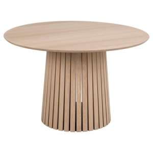 Calais Wooden Dining Table Round In Pigmented White Oak - UK
