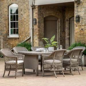 Calare Garden Dining Set With Dining Table In Natural - UK