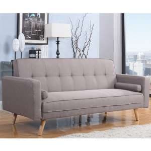 Chandler Large Fabric Sofa Bed In Grey With Wooden Legs