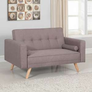 Chandler Fabric Sofa Bed In Grey With Wooden Legs