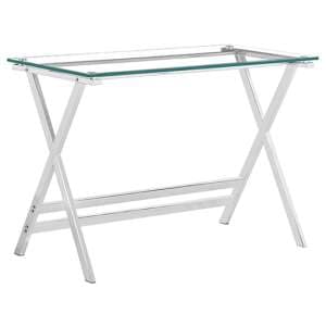 Callia Clear Glass Console Table With Metal Legs - UK