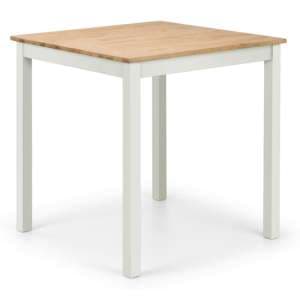 Calliope Square Wooden Dining Table In Ivory And Oak - UK