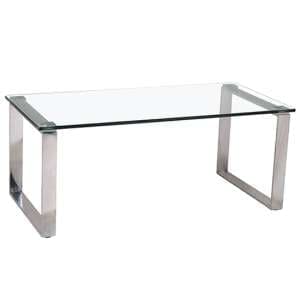 Callison Clear Glass Coffee Table With Stainless Steel Legs