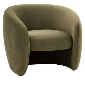 Calvi Fabric Armchair In Moss Green - UK