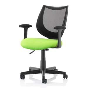 Camden Black Mesh Office Chair With Myrrh Green Seat - UK